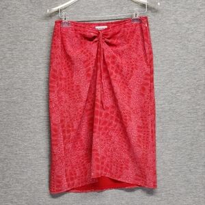 Vintage Y2K Vila Midi Skirt Crocodile Geometric Hipster Preppy Boho Streetwear